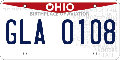 OH license plate GLA0108