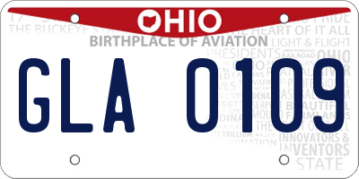 OH license plate GLA0109