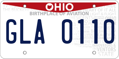 OH license plate GLA0110