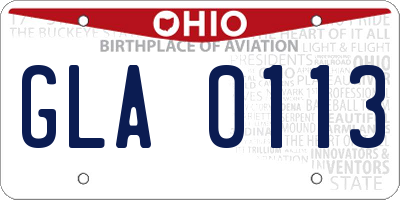 OH license plate GLA0113