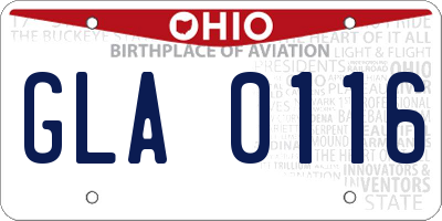 OH license plate GLA0116