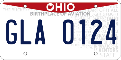 OH license plate GLA0124