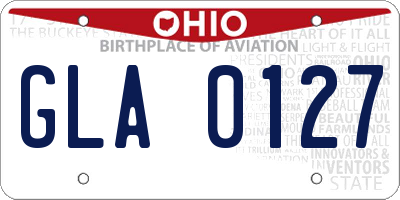 OH license plate GLA0127
