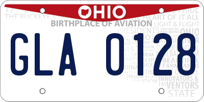 OH license plate GLA0128