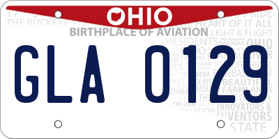 OH license plate GLA0129