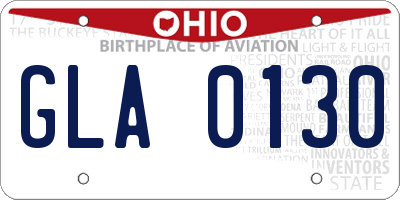 OH license plate GLA0130
