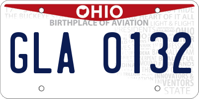 OH license plate GLA0132