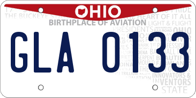 OH license plate GLA0133