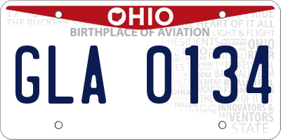 OH license plate GLA0134
