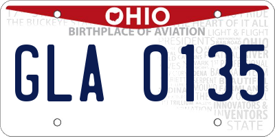 OH license plate GLA0135
