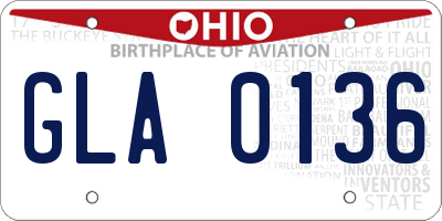 OH license plate GLA0136