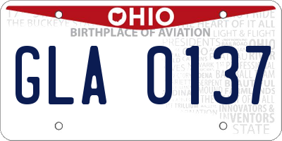 OH license plate GLA0137