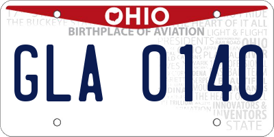 OH license plate GLA0140
