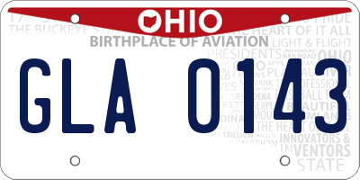 OH license plate GLA0143