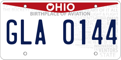 OH license plate GLA0144