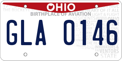 OH license plate GLA0146