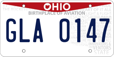 OH license plate GLA0147
