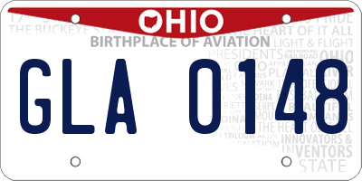 OH license plate GLA0148