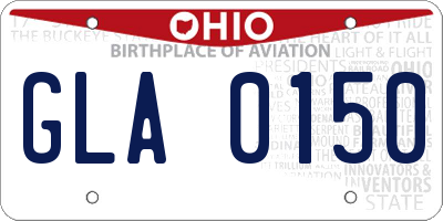 OH license plate GLA0150