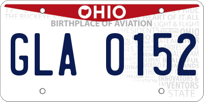 OH license plate GLA0152