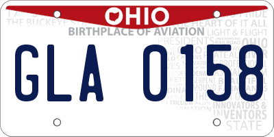 OH license plate GLA0158