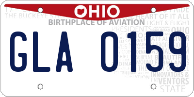 OH license plate GLA0159