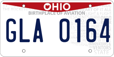 OH license plate GLA0164