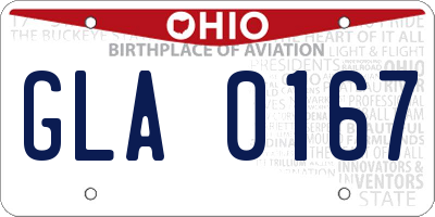OH license plate GLA0167