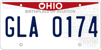 OH license plate GLA0174