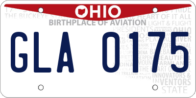 OH license plate GLA0175