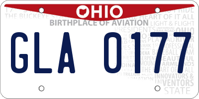 OH license plate GLA0177