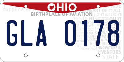 OH license plate GLA0178