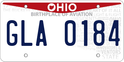 OH license plate GLA0184