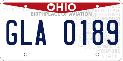 OH license plate GLA0189