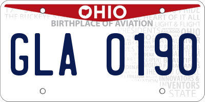 OH license plate GLA0190