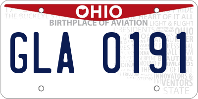 OH license plate GLA0191