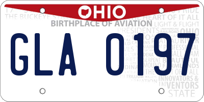 OH license plate GLA0197
