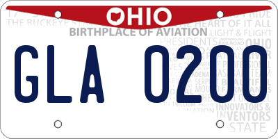 OH license plate GLA0200