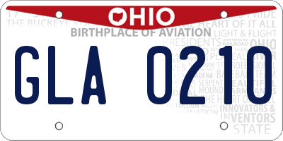OH license plate GLA0210