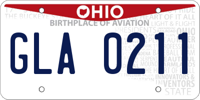 OH license plate GLA0211