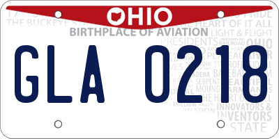 OH license plate GLA0218