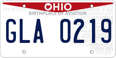 OH license plate GLA0219