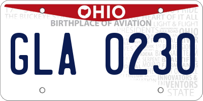 OH license plate GLA0230