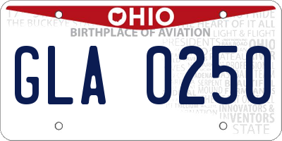 OH license plate GLA0250