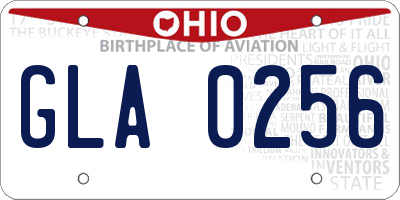 OH license plate GLA0256