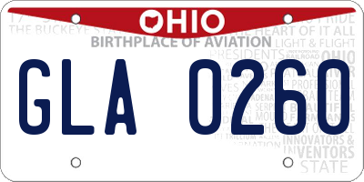 OH license plate GLA0260