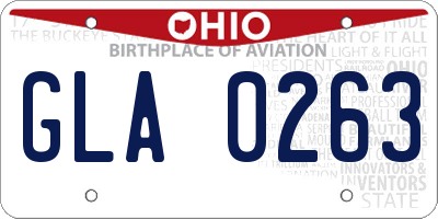 OH license plate GLA0263