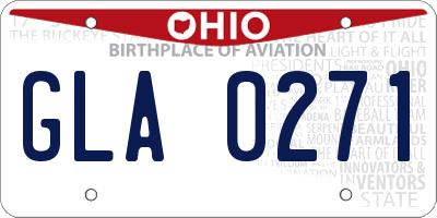 OH license plate GLA0271