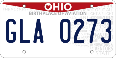 OH license plate GLA0273