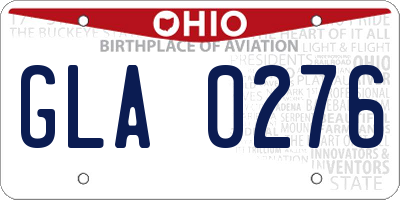 OH license plate GLA0276